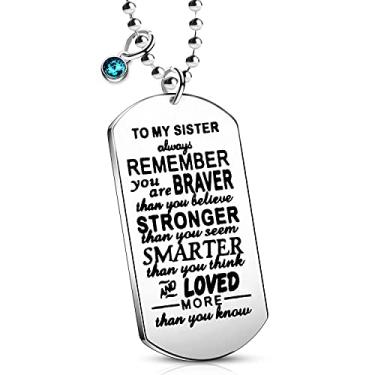 Imagem de Colar com pingente de irmã para irmãs, presentes inspiradores, ideia de presente de aniversário, one size, Aço inoxidável, Sem Pedra Preciosa