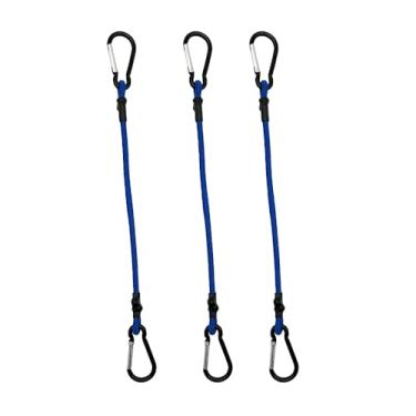 Imagem de Corda elástica resistente de 61 cm com ganchos (pacote com 3) – Elástico para acampamento, carga, bicicleta, trailer, ar livre, bagagem