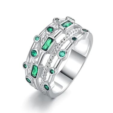 Imagem de Aliança de noivado vazada de zircônia cúbica azul banhada a ouro branco, alianças de compromisso, festas noturnas, presentes de dia dos namorados, alianças de eternidade para mulheres, 7, Cobre, Sem