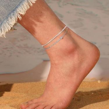 Imagem de Tornozeleiras femininas banhadas a ouro em camadas com corrente de cobra, tornozeleira delicada para o verão, praia, joia para os pés, presente, One Size, Plástico, Metal