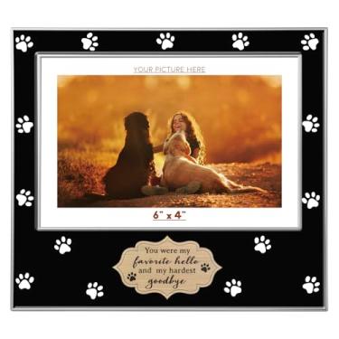 Imagem de Mulumu Porta-retrato de metal, 10 x 15 cm, com ideias de presente frontal de vidro de alta definição, decoração de mesa (pata, preta)