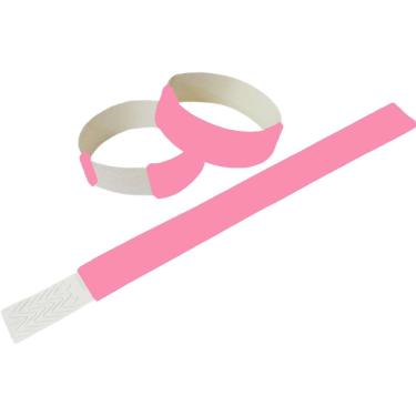 Imagem de 250 Pulseira Rosa Chiclete Laser Pro para festas e eventos