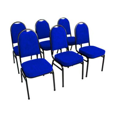 Imagem de Kit com 6 Cadeiras para Auditórios Linha Hotel Azul