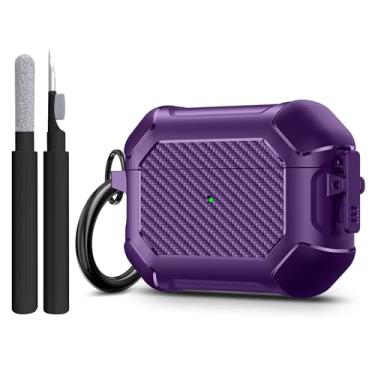 Imagem de Capa compatível com Airpods Pro 3 (2025), capa para Airpods Pro 3ª geração com kit de limpeza de chaveiros, capa de silicone macio à prova de choque para mulheres e homens