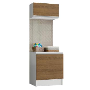 Imagem de Conjunto Área De Serviço Madesa 60cm Armário Balcão Branco