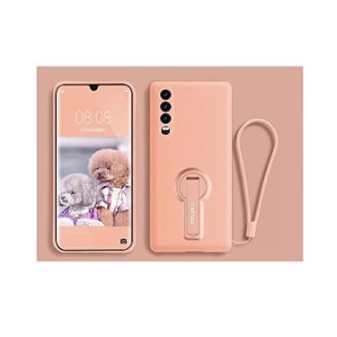 Imagem de HONHAN Capa de celular Huawei para Huawei P50, P30, P40, Mate, NOVA, Honor Series com suporte de telefone, capa de borracha de gel macio para Huawei Series (presente: filme + corda de telefone).