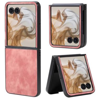 Imagem de Fourmor Capa para Motorola Razr Plus 2025/Razr Plus 2024 - Capa protetora de couro PU vintage à prova de choque | Cobertura total | Design leve e antiimpressões digitais