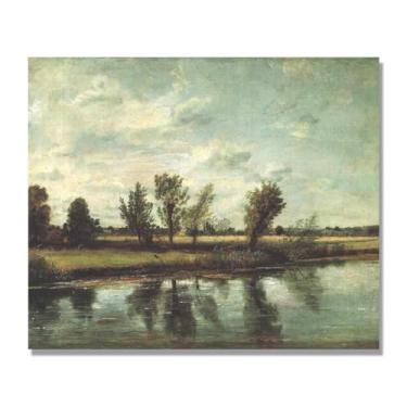 Imagem de NHLDZYH Arte de parede John Constable, (Moorland Near Salisbury), pôster de pinturas famosas, decoração de parede com impressão de imagem retrô de romantismo. Apenas tela de 60 x 72 cm - 23,6 x 28,3