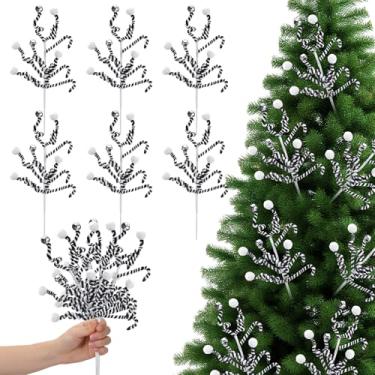 Imagem de Gerrii Enfeite de árvore de Natal de 40,6 cm, enfeite de palheta de bengala doce, haste encaracolada, grande, ramo de pirulito, spray de elfo para casa, guirlanda, vaso, artesanato, festas de fim de