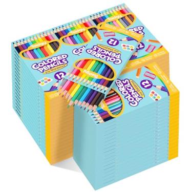 Imagem de 1152 lápis de cor a granel, 96 pacotes de lápis de cor para crianças, 12 cores, lápis de colorir pré-afiados para adultos, material escolar a granel para professores, prêmios de sala de aula, material