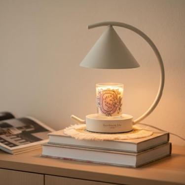 Imagem de bamboo&life Luminária para aquecer velas TouchOn iluminadas pela lua, sem lâmpadas, formato de lua única e base de bambu ecológica, melhor presente B-Daby para mulheres/homens, presente de inauguração