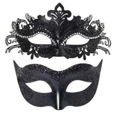 Imagem de Conjunto de máscaras de máscaras FRUOR Black para festa de Halloween p