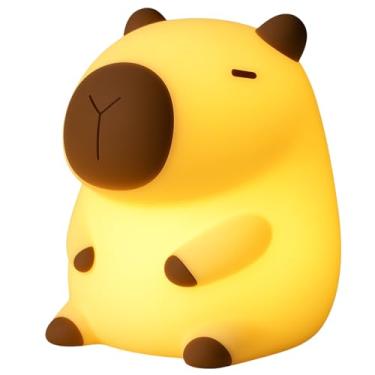 Imagem de Luminária Capivara de Silicone Recarregável LED Bivolt com Toque Multicolorido Abajur Noturno Infantil para Quarto e Mesa Decorativa Presente Fofo e Luz Aconchegante Brinquedo