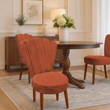 Imagem de Kit Duas Cadeira Com Encosto em Leque Anna - Beatriz  Decor, TERRACOTA