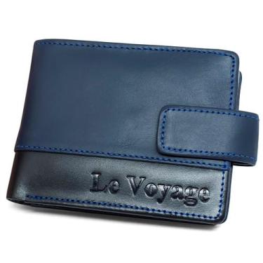 Imagem de Carteira Masculina De Couro Antifurto Proteção RFID RG CNH - Le Voyage