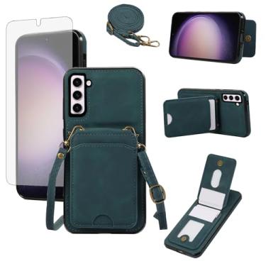 Imagem de Asuwish Capa de telefone para Samsung Galaxy S23 5G capa carteira com protetor de tela de vidro temperado e alça de pulso couro flip porta-cartão de crédito celular S 23 23S GS23 G5 SM-S911U 6,1