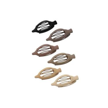 Imagem de 6 peças de grampos de cabelo para mulheres – clipes de garra plana para cabelos grossos e finos, clipes de jacaré francês fosco para mulheres