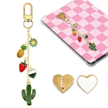 Imagem de LMZLJZ Corrente de pingentes de cacto Kindle para amantes de livros e mulheres, homens, chaveiro com pingente de cacto, acessórios para leitor eletrônico, presente para leitores de livros, berloques