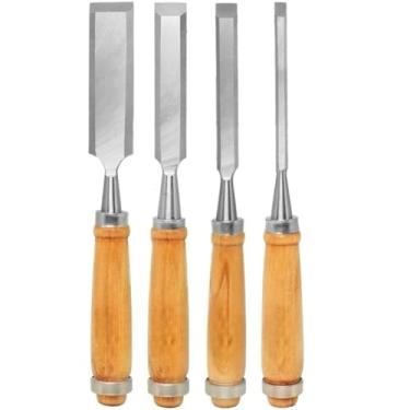 Imagem de Formao para Madeira, Kit Formão para Entalhe Esculpir P/Madeira Jogo C/ 4 Peças