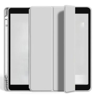 Imagem de Capa tabletCapa ipad magnetico inteligente com slot de canetas compativel Air 2 4 5 10.5 12,9 7 8 9 11 M2 M4 10 geracao A16(ipad 7/8/910.2 pol,cinza claro)