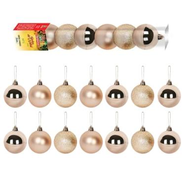 Imagem de Kit 14 Bolas Lisas 3cm Texturizadas Natal Árvore Led Luzes Guirlanda Decoração Enfeite Papai Noel Cor: CHAMPANHE