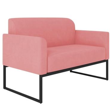 Imagem de Poltrona Namoradeira 2 Lugares Industrial Preta S17 Rosê