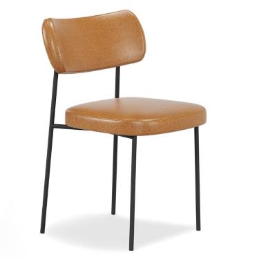 Imagem de Cadeira De Jantar Estofada Milli A14 Sintético Caramelo - Mpozenato