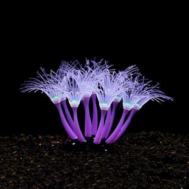 Imagem de BOGEEL Decorações artificiais brilhantes de silicone para aquário terrário ornamento falso