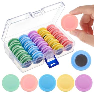 Imagem de Outus 45 peças de ímãs de quadro branco mini ímãs de geladeira placa seca geladeira suprimentos para professores para escritórios domésticos (cor pastel, 3 cm, redondo)