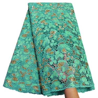 Imagem de Bestway Renda Água Verde Lantejoulas Bordado Moda Tecido de Renda Africana 5 metros Festa de Casamento Nigeriana Material de Costura Asoebi