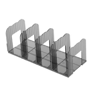 Imagem de YWJLQH Organizador de Bolsas com Divisórias de Prateleira Ajustáveis ​​para Armário, Ideal para Escritório E Quarto, Preto transparente com 4 grades