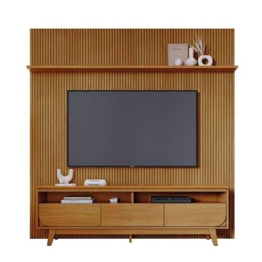 Imagem de Composição Luna Bancada E Painel Para Tv 75 Polegadas Com Portas - Madetec Cumaru