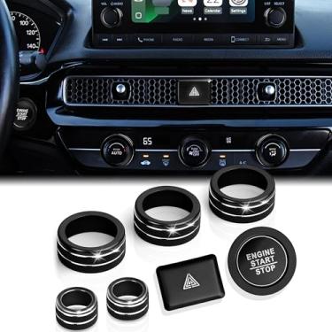 Imagem de DvlynAuroa Acessórios para Honda Civic 2022-2025 e Accord/CRV/HRV/Acura Integra 2023-2025 -A/C, rádio, luz de aviso, tampa do botão de arranque/anel (tela de 7 polegadas, preto)