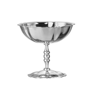 Imagem de Turbokey Copo de mousse de pés altos para pudim de sorvete e lanches Tigela de servir estilo retrô de aço inoxidável 18/10 com aderência confortável para festas e ocasiões especiais (LHB)