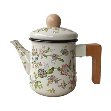 Imagem de Generic Cafeteira Esmaltada com Cabo de Madeira, Ideal para Escritório, Hotel E Festas.