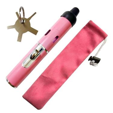 Imagem de Isqueiro de butano, isqueiro de butano recarregável, caneta de chama macia, rosa (gás não incluído)