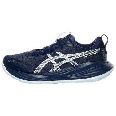 Imagem de ASICS Tênis de corrida feminino Gel-Cumulus 27, Azul índigo, cinza claro, 35