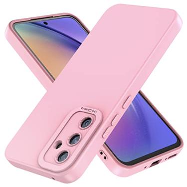 Imagem de Compatível com Samsung Galaxy a54 5g Capa: Capa protetora de silicone líquido de grau militar armadura resistente (rosa, a54 5g)