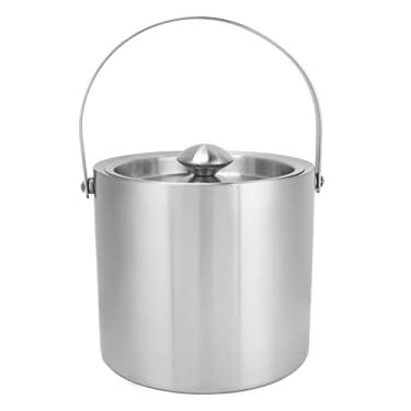 Imagem de aqxreight Balde de Gelo de Aço Inoxidável 3L Com Tampa, Refrigerador de Vinho Isolado de Parede Dupla, Refrigerador de Cerveja Elegante para Champanhe, Polimento de Trefilação Interno,