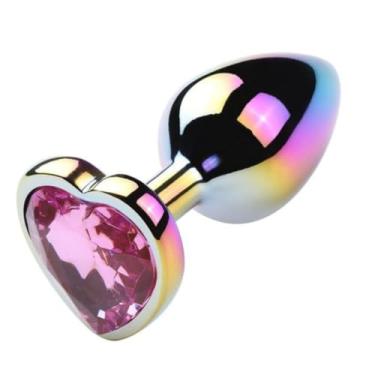 Imagem de Plug Anal Coração Pequeno Plug Aço Iniciante Pedra Brilhante Anatômico PL091P (ROSA)