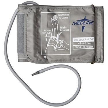 Imagem de Medline Manguito De Pressão Arterial Medline, Tamanho Xg Para Adultos, Serve Em Braços 42 A 48 Cm, Cinza