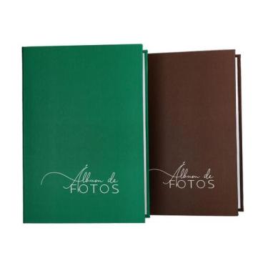 Imagem de 2 Albuns Para 500 Fotos 10X15 Premuim Fosco Marrom E Verde - Clip
