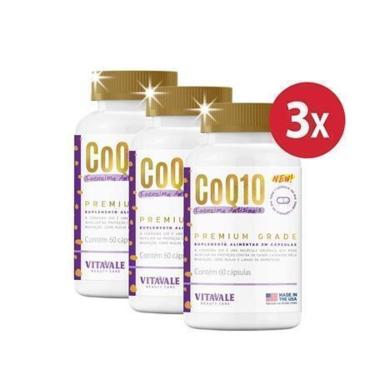 Imagem de Kit 3un Coenzima Q10 (CoQ10) 100mg Vitavale 60 cápsulas-Unissex
