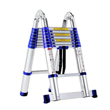 Imagem de HYUIO Escada de extensão telescópica de 8 m poderosa escada retrátil para manutenção de edifícios ao ar livre.