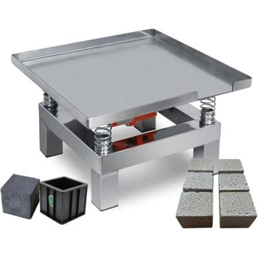 Imagem de HYUIO Mesa vibratória de concreto de 35 cm 50 cm, mesa de vibração de concreto pequena de aço inoxidável, plataforma de vibração, plataforma de vibração de bloco de teste, 34,8 x 34,8 cm
