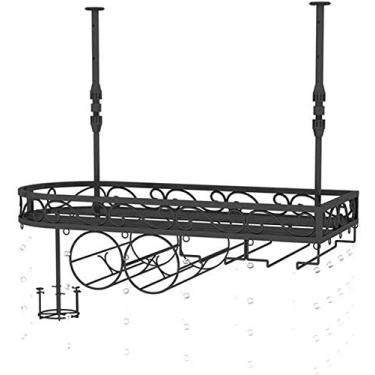 Imagem de Prateleira de vinho pendurada de cabeça para baixo estilo europeu para decoração de armário de vinho criativa cabide ornamento bar balcão suporte de talheres (cor: branco Tamanho: 120 * 25 cm)
