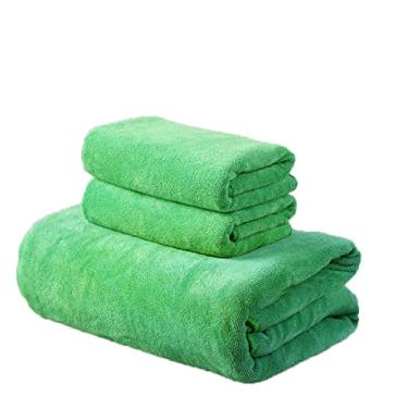 Imagem de Yalych Conjunto de toalhas de 3 peças, toalha de salão de beleza/toalha de microfibra/super absorvente/ultra macio/multiuso para uso como toalha de banho fitness, toalha de salão de beleza. - Conjunto