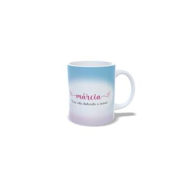 Imagem de caneca cerâmica branca 325ml dia do professor, corujinha professora, com nome personalizado e lera inicial do nome (m)