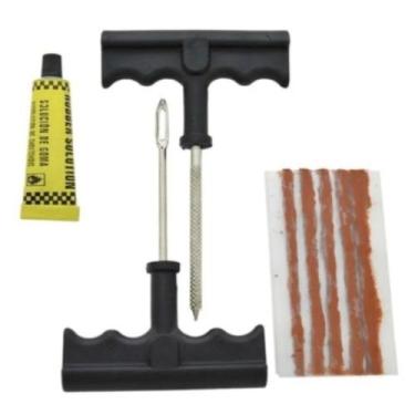 Imagem de Kit Reparo Remendo Borracheiro Pneu Sem Câmara Carro Moto Bicicleta Re