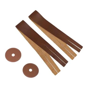 Imagem de harayaa Alças de mão para pratos, acessórios para instrumentos de percussão, alças de mão práticas e leves para músicos em eventos musicais, Marrom com Almofadas